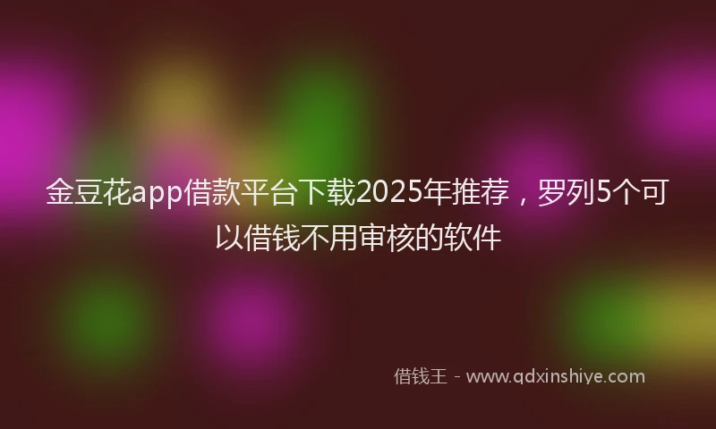 金豆花app借款平台下载2025年推荐，罗列5个可以借钱不用审核的软件