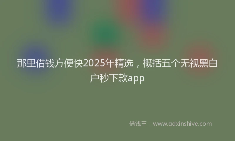那里借钱方便快2025年精选，概括五个无视黑白户秒下款app