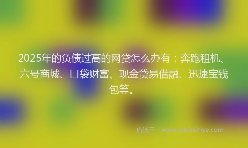 2025年的负债过高的网贷怎么办有：奔跑租机、六号商城、口袋财富、现金贷易借融、迅捷宝钱包等。