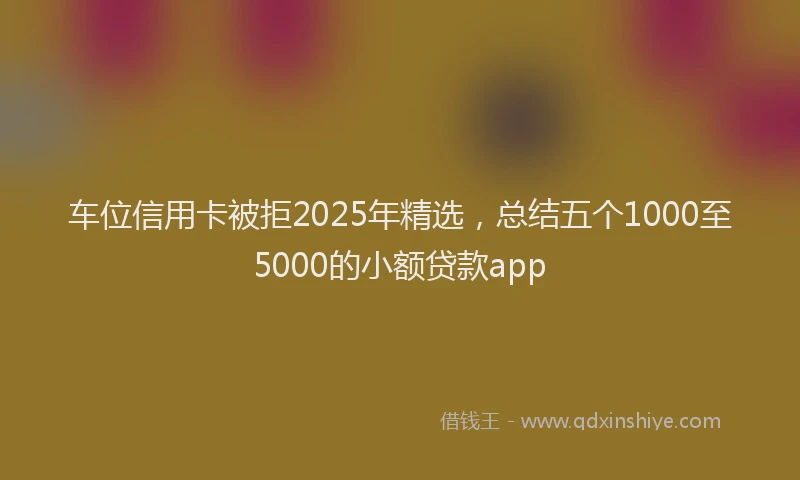 车位信用卡被拒2025年精选，总结五个1000至5000的小额贷款app