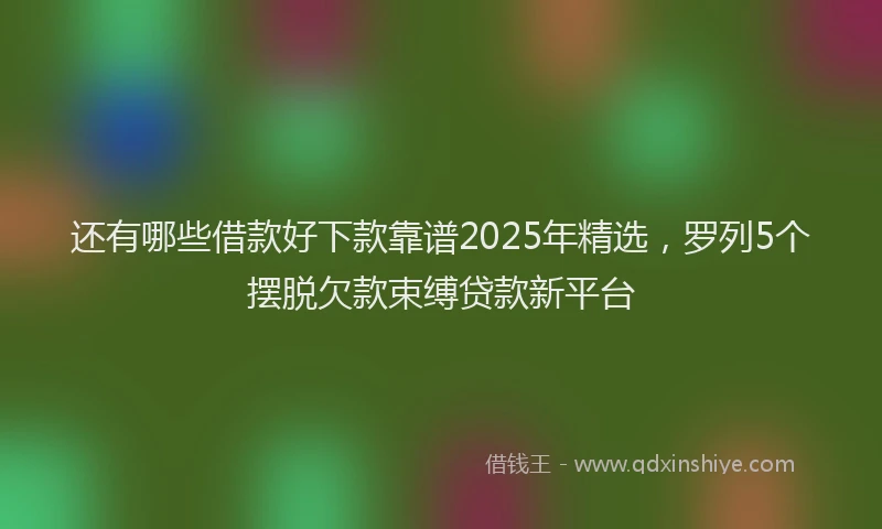 还有哪些借款好下款靠谱2025年精选，罗列5个摆脱欠款束缚贷款新平台