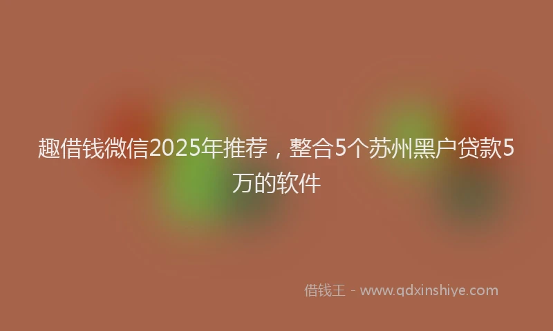 趣借钱微信2025年推荐，整合5个苏州黑户贷款5万的软件