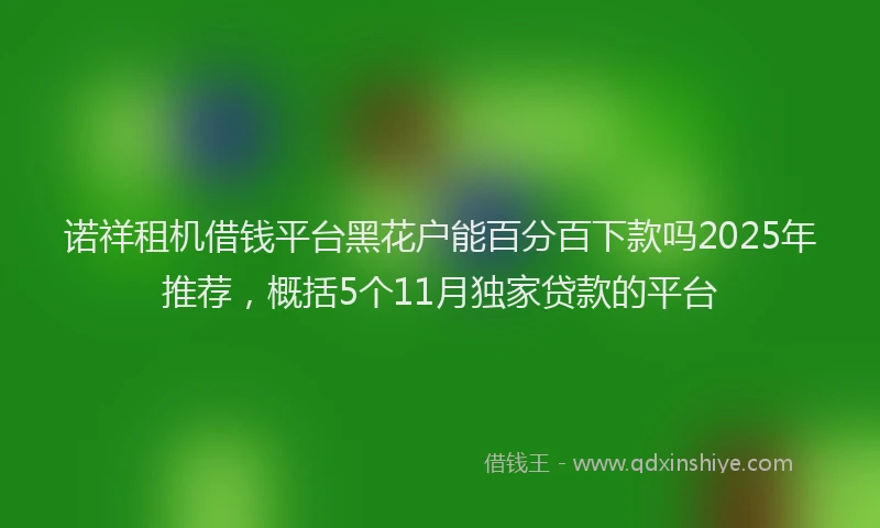 诺祥租机借钱平台黑花户能百分百下款吗2025年推荐，概括5个11月独家贷款的平台