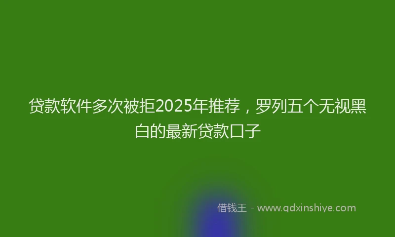 贷款软件多次被拒2025年推荐，罗列五个无视黑白的最新贷款口子
