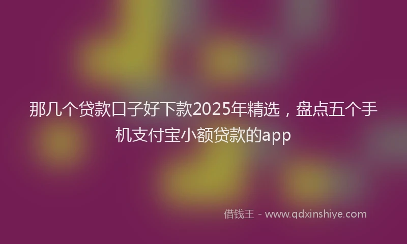 那几个贷款口子好下款2025年精选，盘点五个手机支付宝小额贷款的app