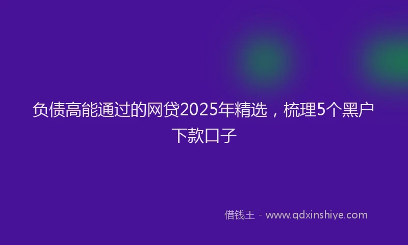 负债高能通过的网贷2025年精选，梳理5个黑户下款口子