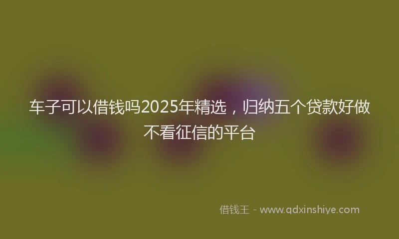 车子可以借钱吗2025年精选，归纳五个贷款好做不看征信的平台