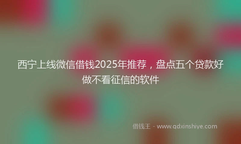 西宁上线微信借钱2025年推荐，盘点五个贷款好做不看征信的软件
