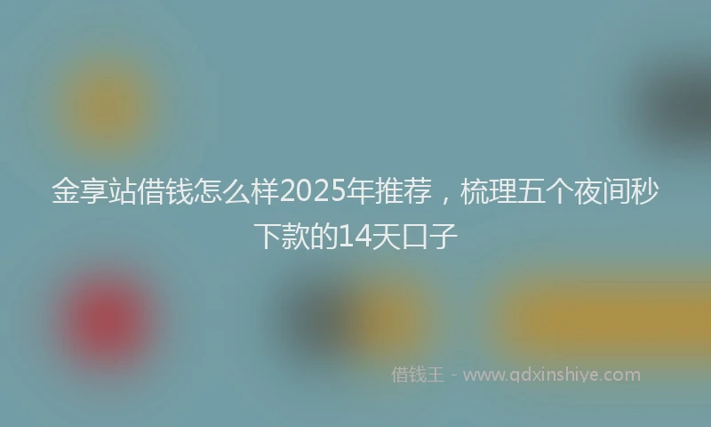 金享站借钱怎么样2025年推荐，梳理五个夜间秒下款的14天口子