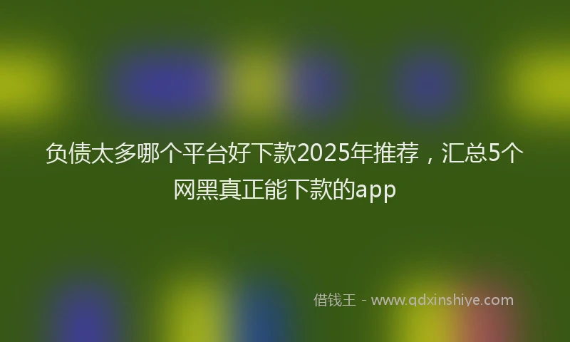 负债太多哪个平台好下款2025年推荐，汇总5个网黑真正能下款的app