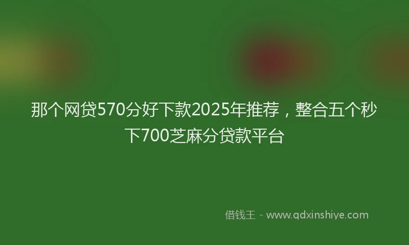 那个网贷570分好下款2025年推荐，整合五个秒下700芝麻分贷款平台