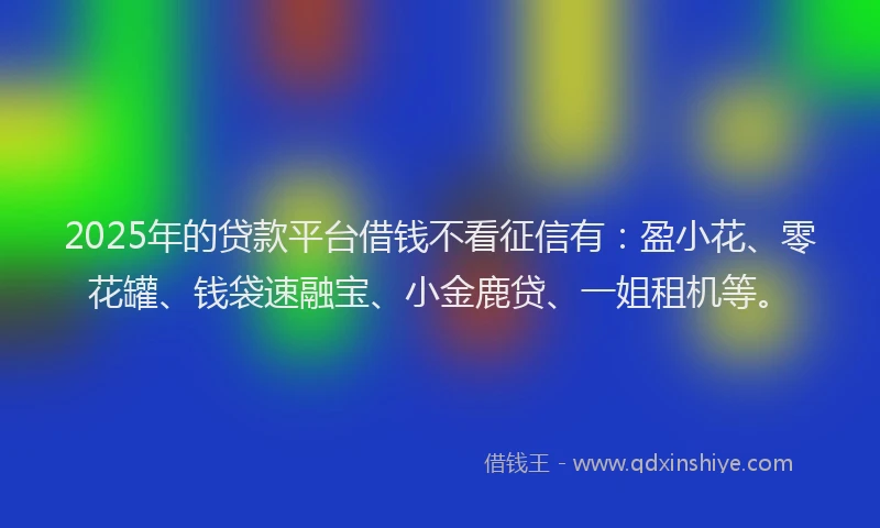 2025年的贷款平台借钱不看征信有：盈小花、零花罐、钱袋速融宝、小金鹿贷、一姐租机等。