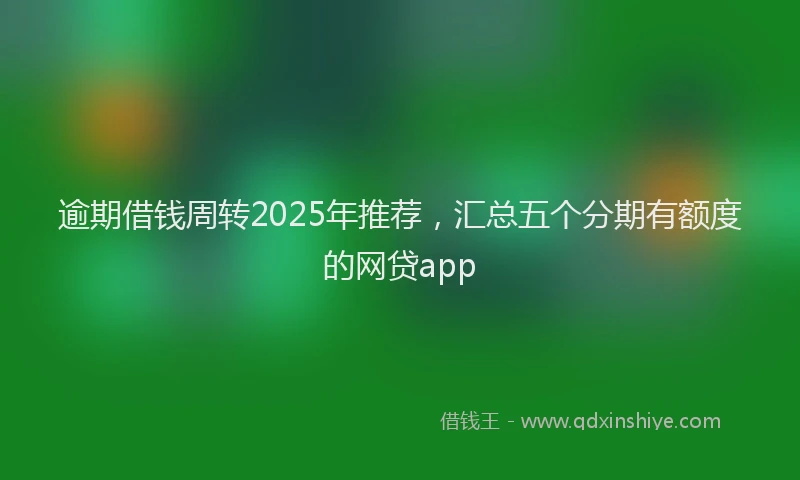 逾期借钱周转2025年推荐，汇总五个分期有额度的网贷app