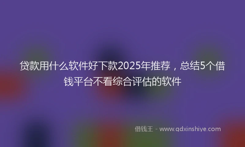 贷款用什么软件好下款2025年推荐，总结5个借钱平台不看综合评估的软件