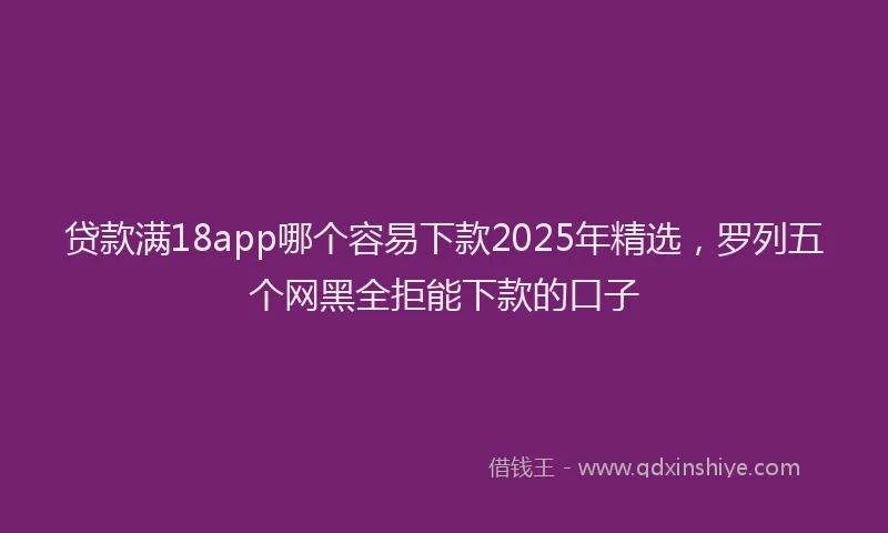 贷款满18app哪个容易下款2025年精选，罗列五个网黑全拒能下款的口子