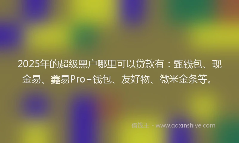 2025年的超级黑户哪里可以贷款有：甄钱包、现金易、鑫易Pro+钱包、友好物、微米金条等。