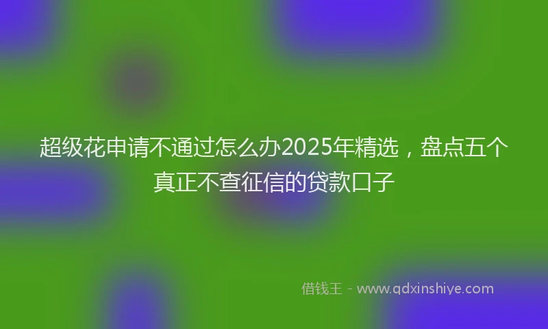 超级花申请不通过怎么办2025年精选，盘点五个真正不查征信的贷款口子