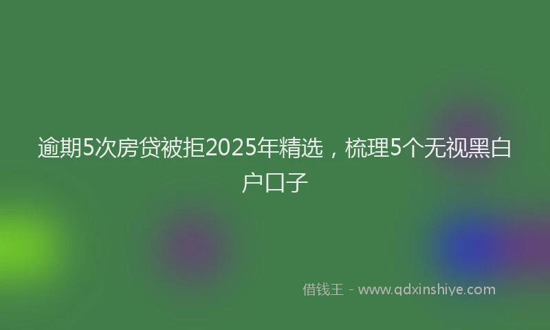 逾期5次房贷被拒2025年精选，梳理5个无视黑白户口子