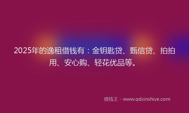 2025年的逸租借钱有：金钥匙贷、甄信贷、拍拍用、安心购、轻花优品等。