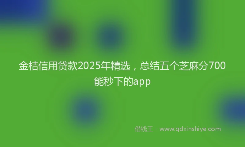 金桔信用贷款2025年精选，总结五个芝麻分700能秒下的app