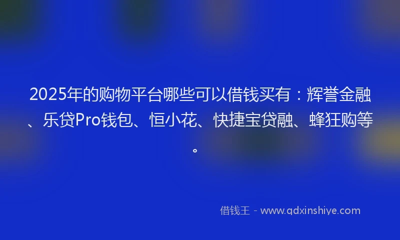 2025年的购物平台哪些可以借钱买有：辉誉金融、乐贷Pro钱包、恒小花、快捷宝贷融、蜂狂购等。