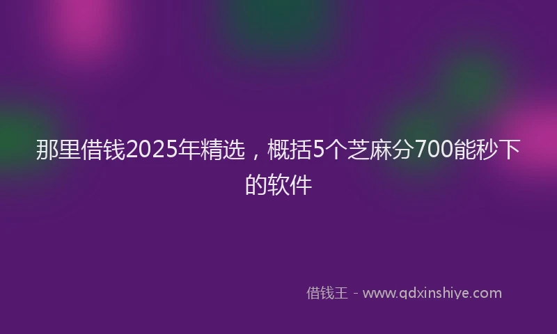 那里借钱2025年精选，概括5个芝麻分700能秒下的软件
