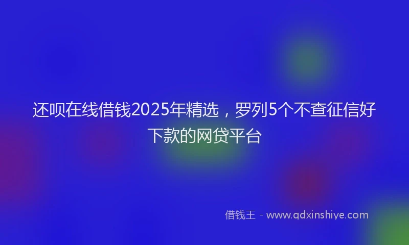 还呗在线借钱2025年精选，罗列5个不查征信好下款的网贷平台