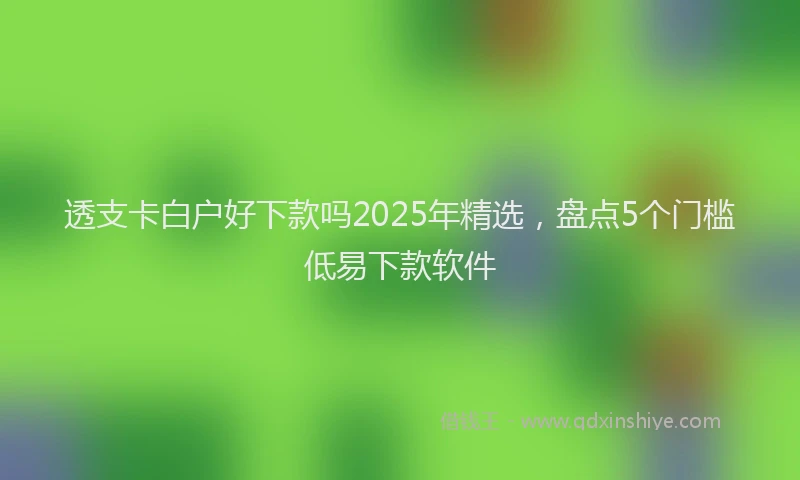 透支卡白户好下款吗2025年精选，盘点5个门槛低易下款软件