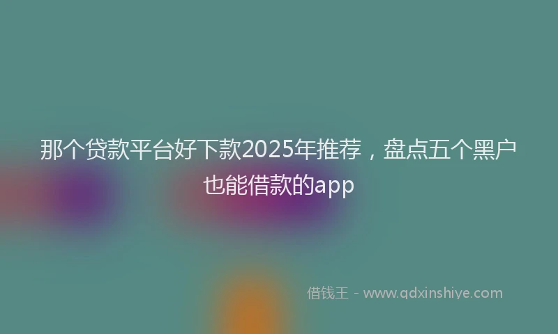 那个贷款平台好下款2025年推荐，盘点五个黑户也能借款的app