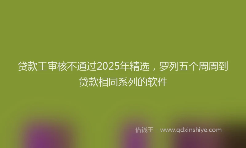 贷款王审核不通过2025年精选，罗列五个周周到贷款相同系列的软件