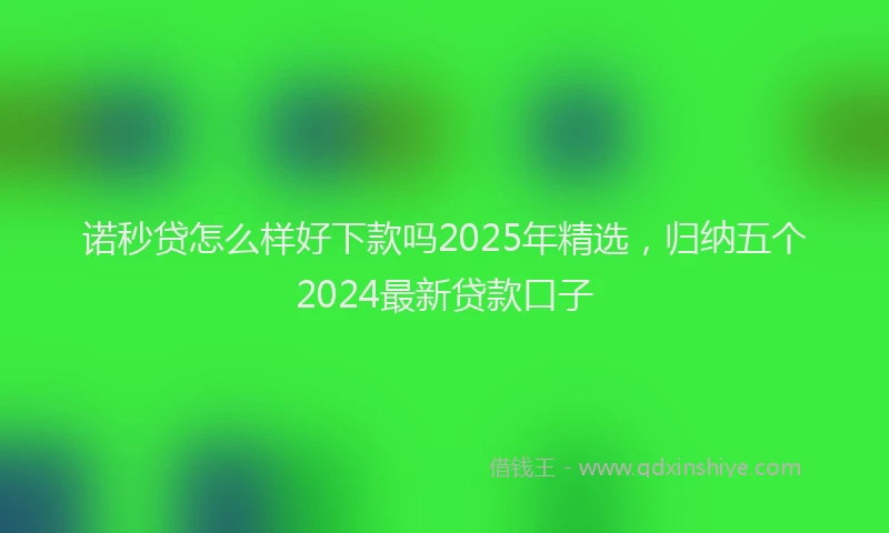 诺秒贷怎么样好下款吗2025年精选，归纳五个2024最新贷款口子