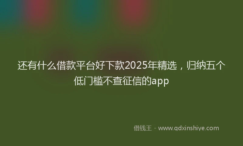 还有什么借款平台好下款2025年精选，归纳五个低门槛不查征信的app