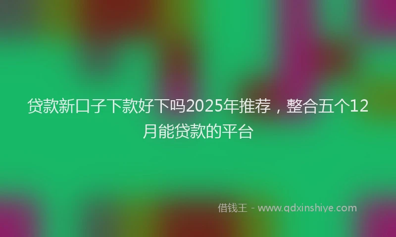 贷款新口子下款好下吗2025年推荐，整合五个12月能贷款的平台