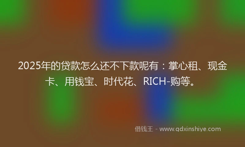 2025年的贷款怎么还不下款呢有：掌心租、现金卡、用钱宝、时代花、RICH-购等。