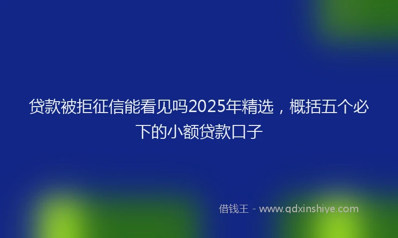 贷款被拒征信能看见吗2025年精选，概括五个必下的小额贷款口子