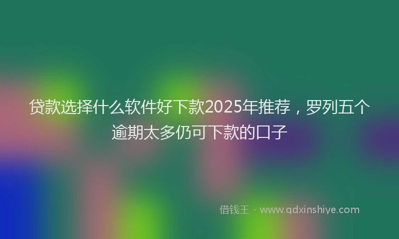 贷款选择什么软件好下款2025年推荐，罗列五个逾期太多仍可下款的口子