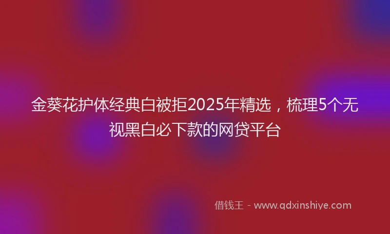 金葵花护体经典白被拒2025年精选，梳理5个无视黑白必下款的网贷平台