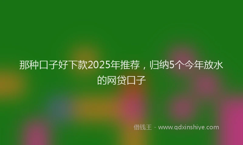 那种口子好下款2025年推荐，归纳5个今年放水的网贷口子