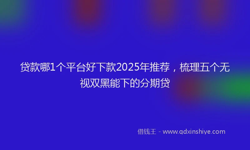 贷款哪1个平台好下款2025年推荐，梳理五个无视双黑能下的分期贷