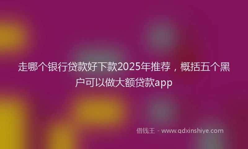 走哪个银行贷款好下款2025年推荐，概括五个黑户可以做大额贷款app