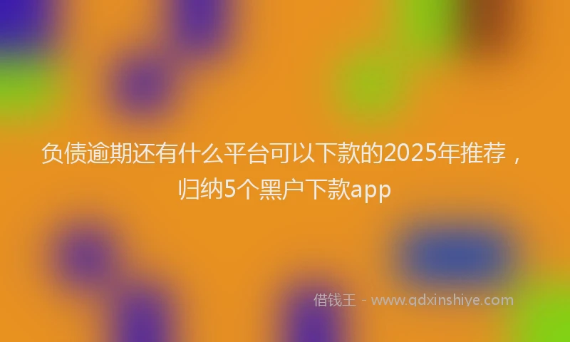 负债逾期还有什么平台可以下款的2025年推荐，归纳5个黑户下款app