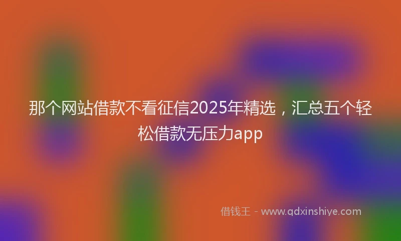 那个网站借款不看征信2025年精选，汇总五个轻松借款无压力app
