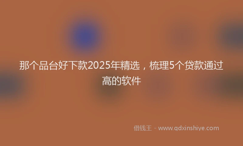 那个品台好下款2025年精选，梳理5个贷款通过高的软件