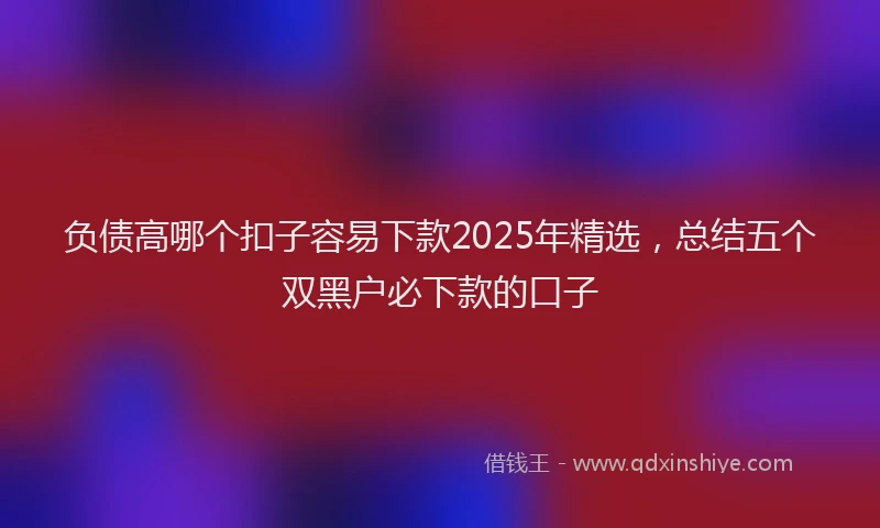 负债高哪个扣子容易下款2025年精选，总结五个双黑户必下款的口子