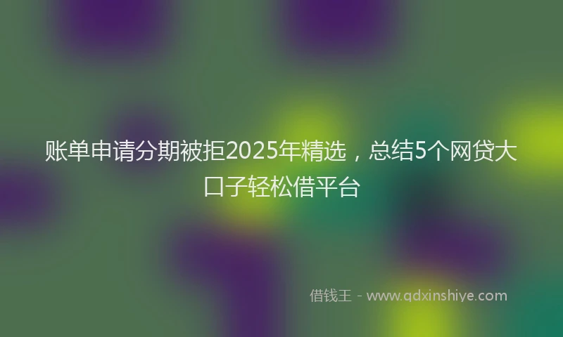 账单申请分期被拒2025年精选，总结5个网贷大口子轻松借平台