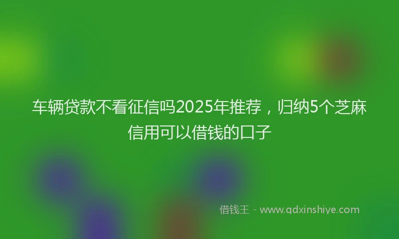 车辆贷款不看征信吗2025年推荐，归纳5个芝麻信用可以借钱的口子
