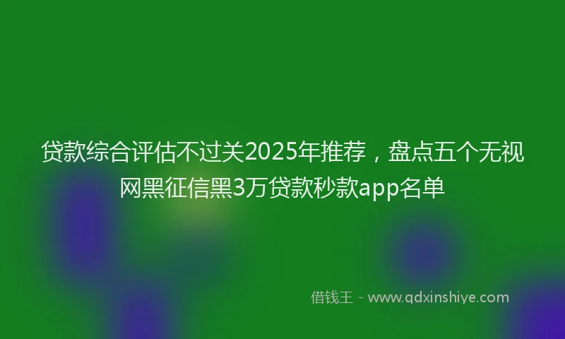 贷款综合评估不过关2025年推荐，盘点五个无视网黑征信黑3万贷款秒款app名单