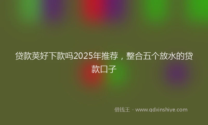 贷款荚好下款吗2025年推荐，整合五个放水的贷款口子