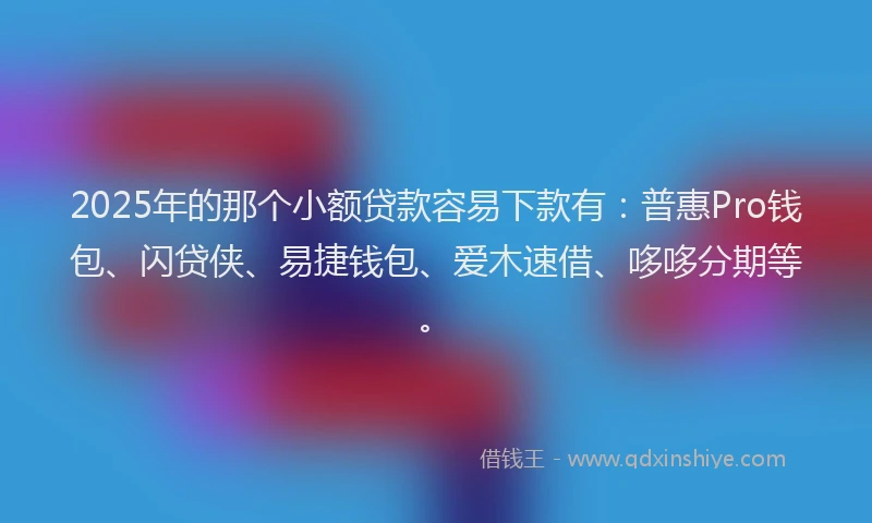 2025年的那个小额贷款容易下款有：普惠Pro钱包、闪贷侠、易捷钱包、爱木速借、哆哆分期等。