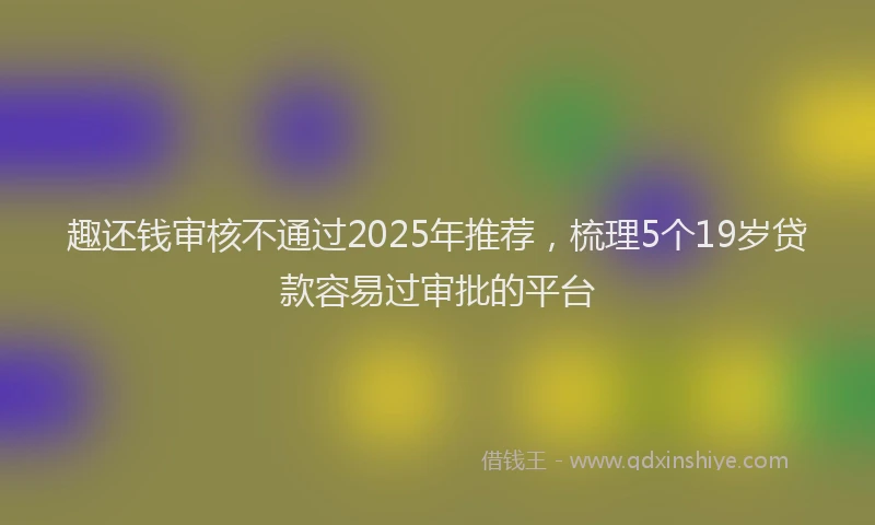 趣还钱审核不通过2025年推荐，梳理5个19岁贷款容易过审批的平台